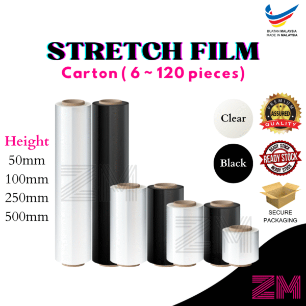Stretch Film Malaysia – Clear & Black Pallet Wrap