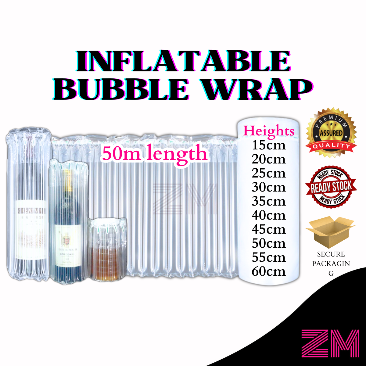 Transparent Inflatable Bubble Wrap (55µm) x 50meter